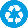 mca-energy-knauf-industries-propiedades-reciclable Icono en círculo azul propiedades reciclable by MCA Energy